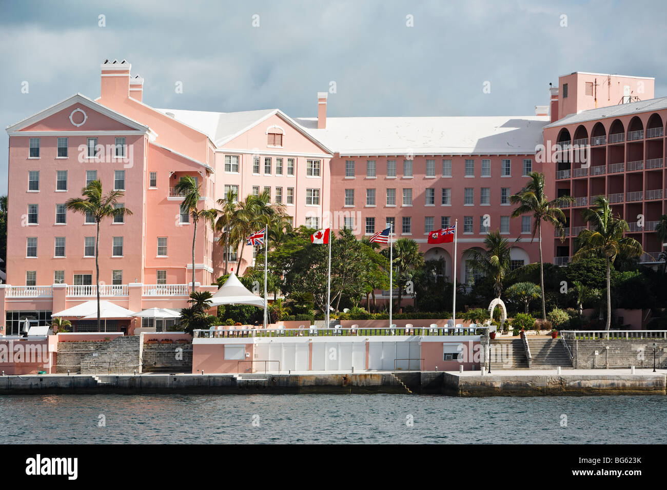Bay side View of the Hamilton Fairmont Princess Hotel, Bermuda Stock Photo