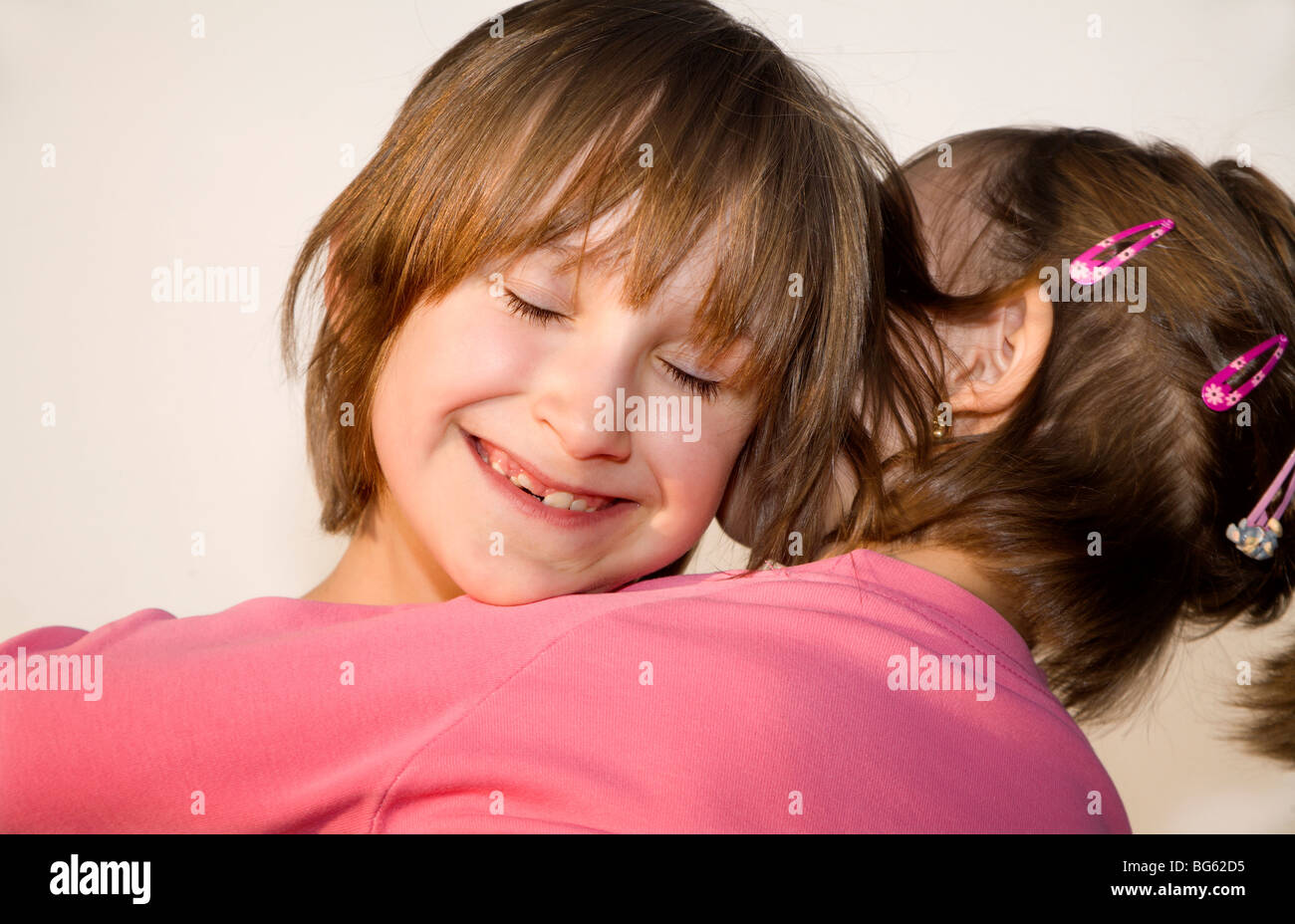 children by the fun - sisters Stock Photo