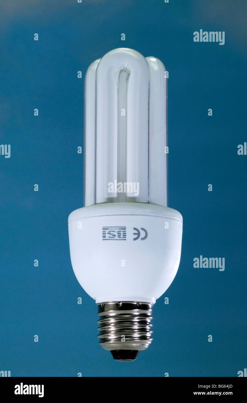 Energy saving light bulb, studio picture. Stock Photo