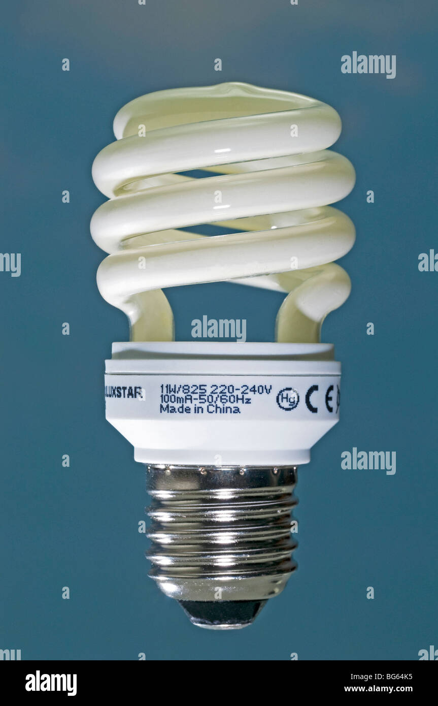 Energy saving light bulb, studio picture. Stock Photo