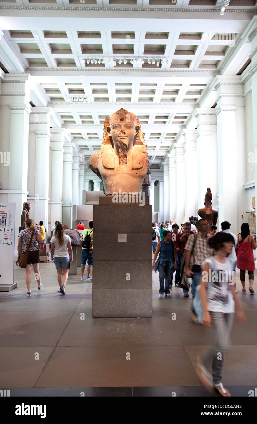 The British Museum, London. The ancient Egyptian sculpture room