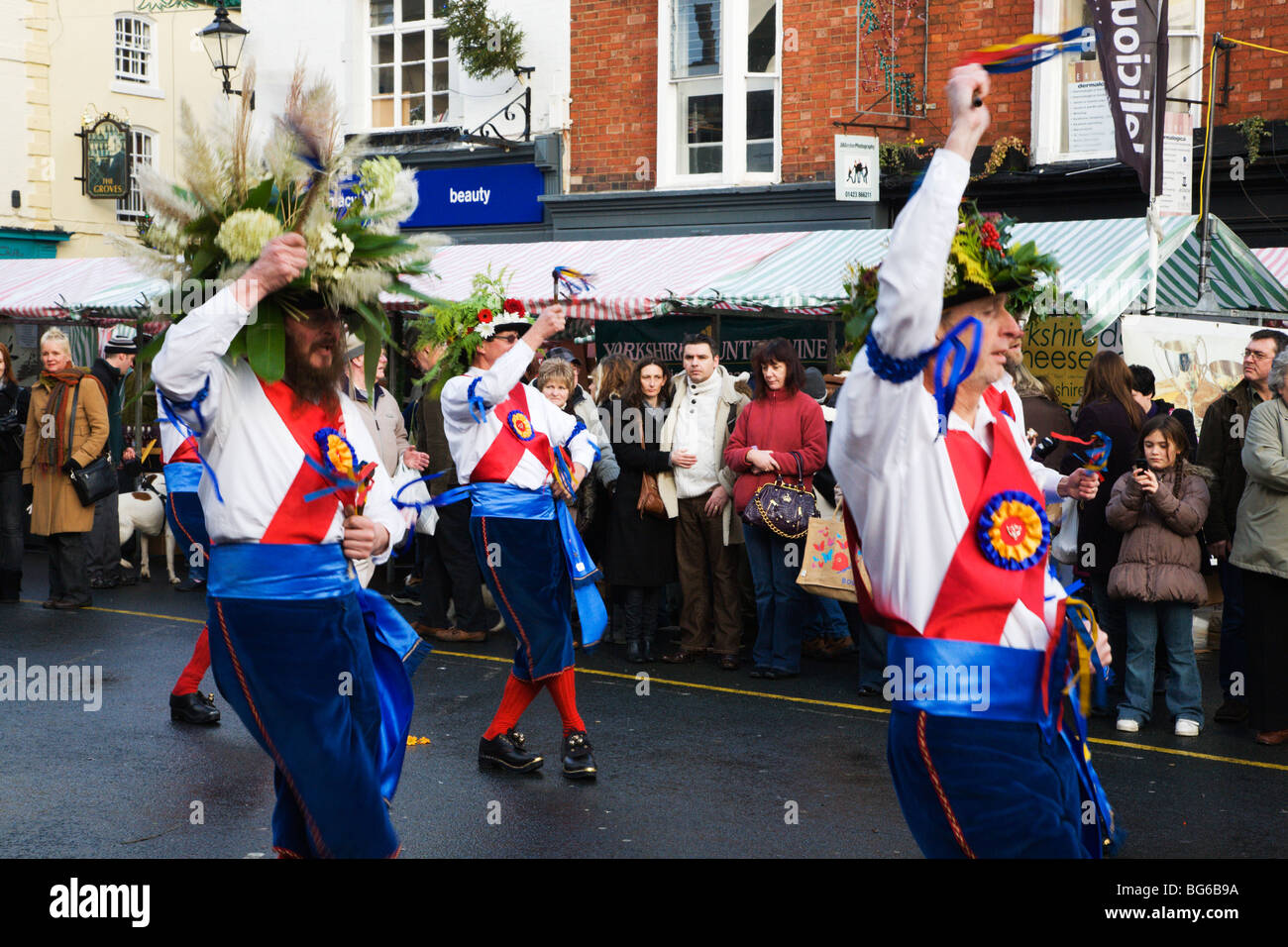 Morris Dancers at Knaresborough Christmas Market Yorkshire England