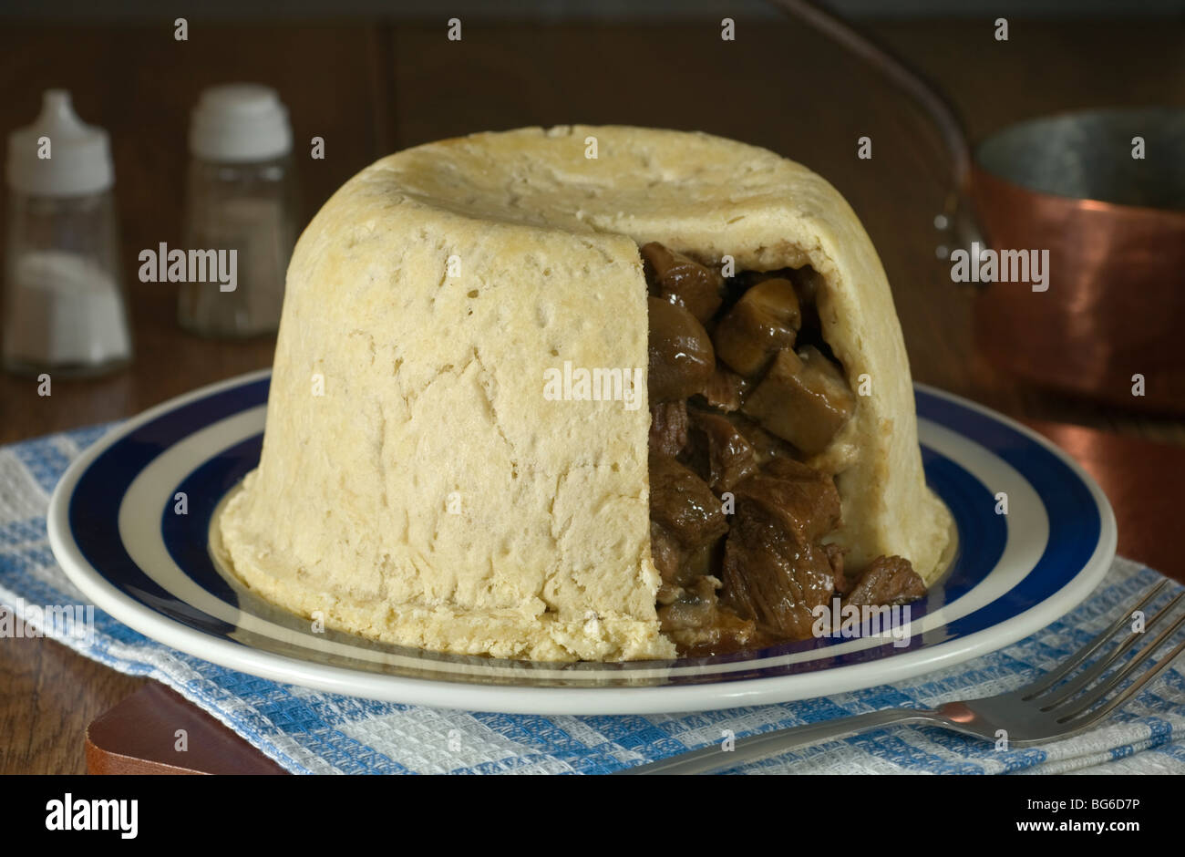 Steak and kidney pudding Stock Photo Alamy