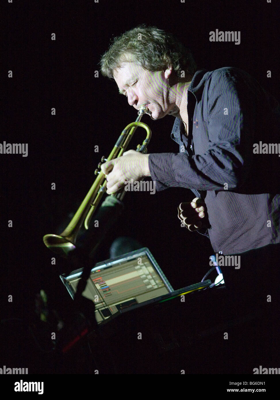 BUDAPEST-November 21: Nils Petter Molvaer performs on  stage at Millenaris on November 21 Stock Photo