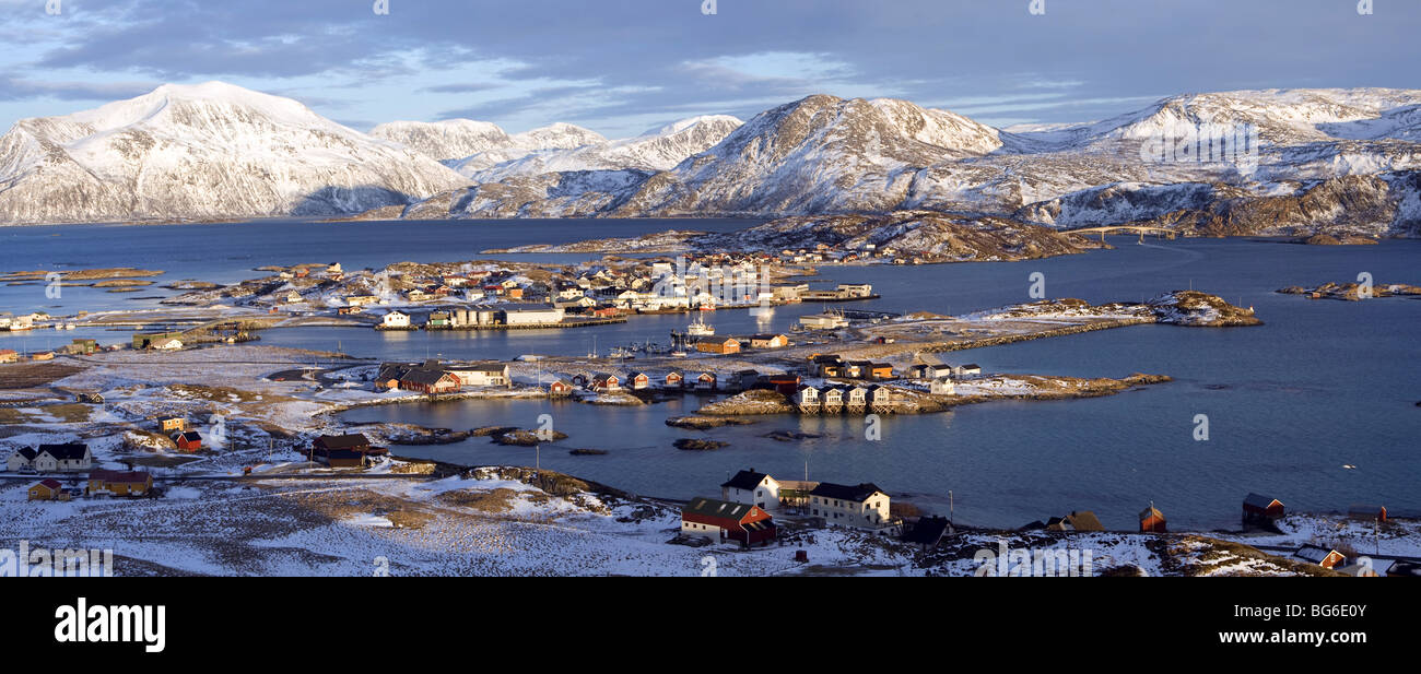 Sommarøy fishing village island northern norway arctic circle winter Stock Photo