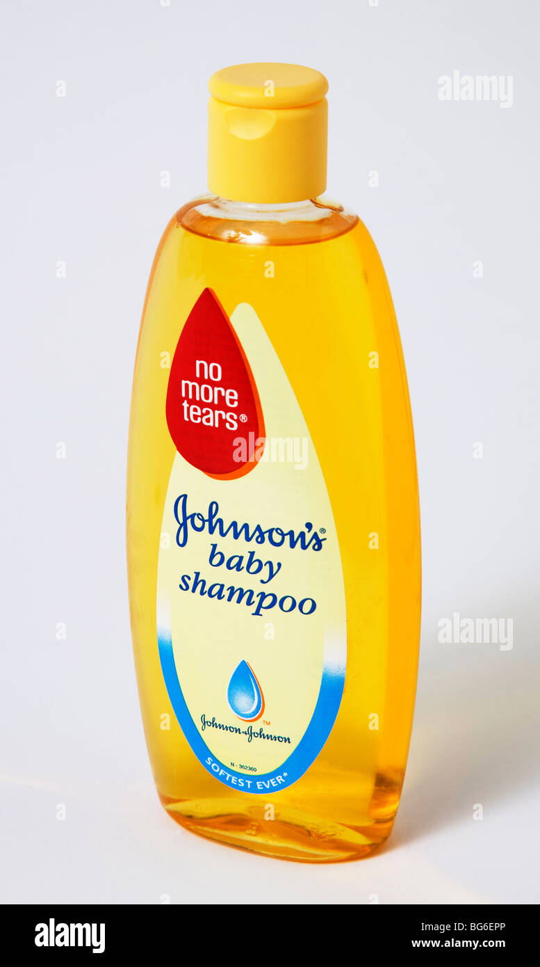 bottle johnson's baby shampoo 'no tears' 'no more tears' Stock Photo