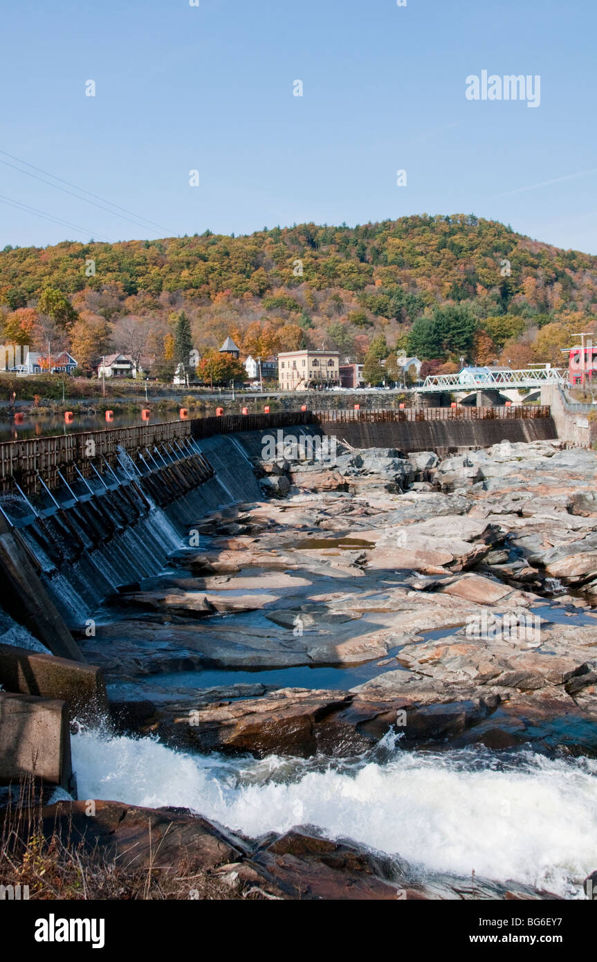 Views of Shelburne Falls,Autumn Colours,Massachusetts,USA Stock Photo