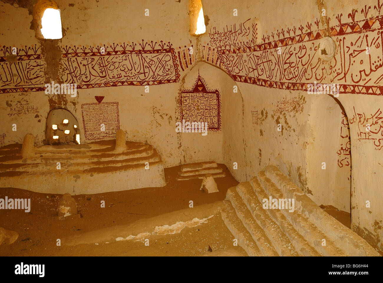 Inside a burial vault in the Egyptian cemetery of Al Qasr in the