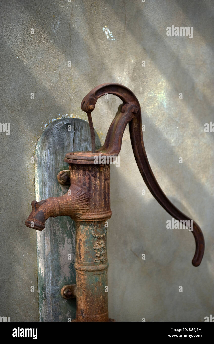 vintage cast iron household water lift pump Stock Photo