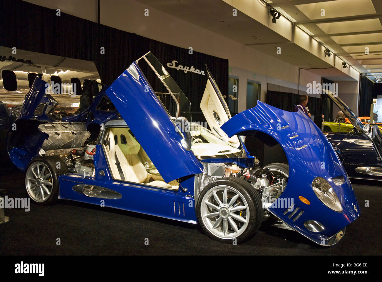 A Spyker at the 2009 LA Auto Show in the Los Angeles Convention Center, Los Angeles, California. Stock Photo