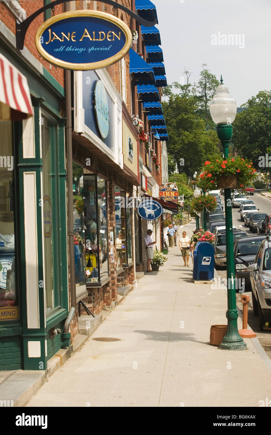 Downtown Camden Maine Stock Photo Alamy