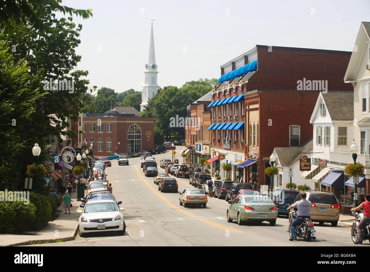 Downtown Camden Maine Stock Photo