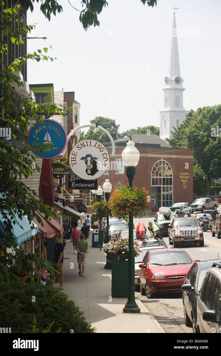 Downtown Camden Maine Stock Photo Alamy