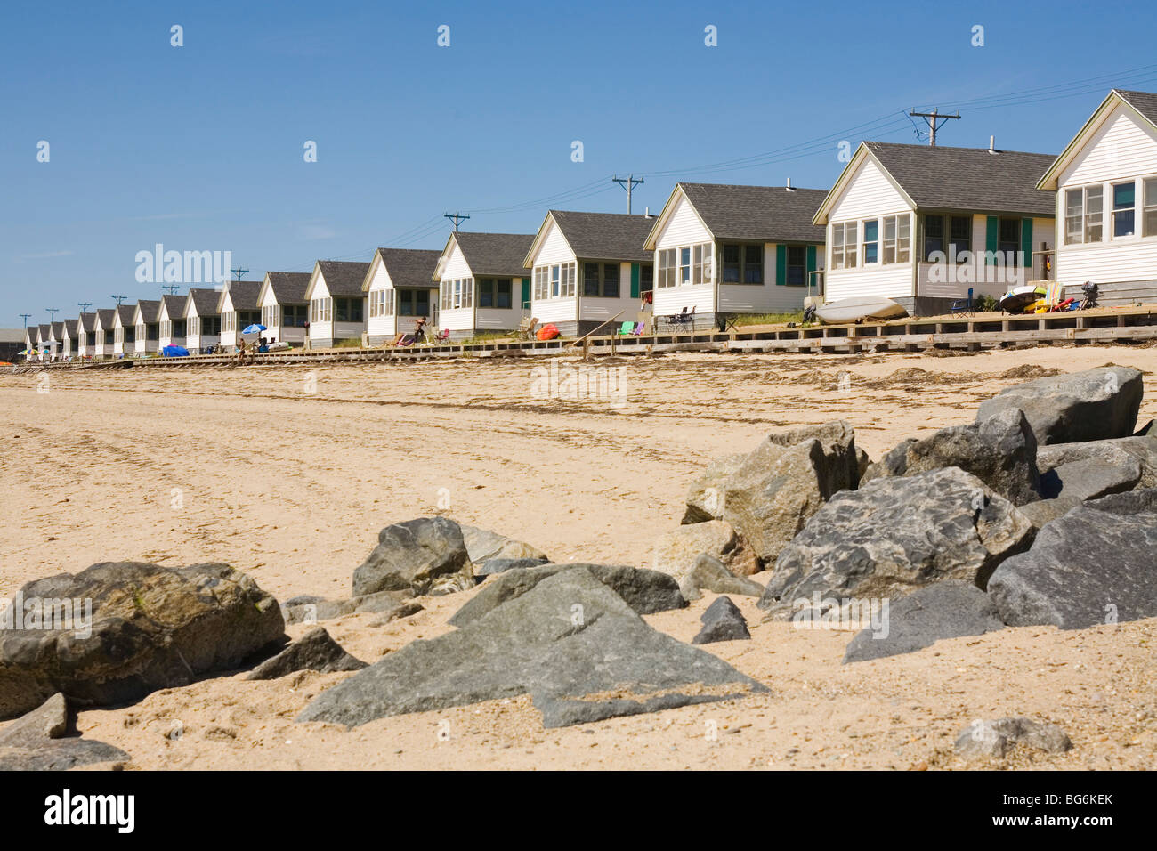 Beach Cottages on Cape Cod Truro, Massachusetts Stock Photo