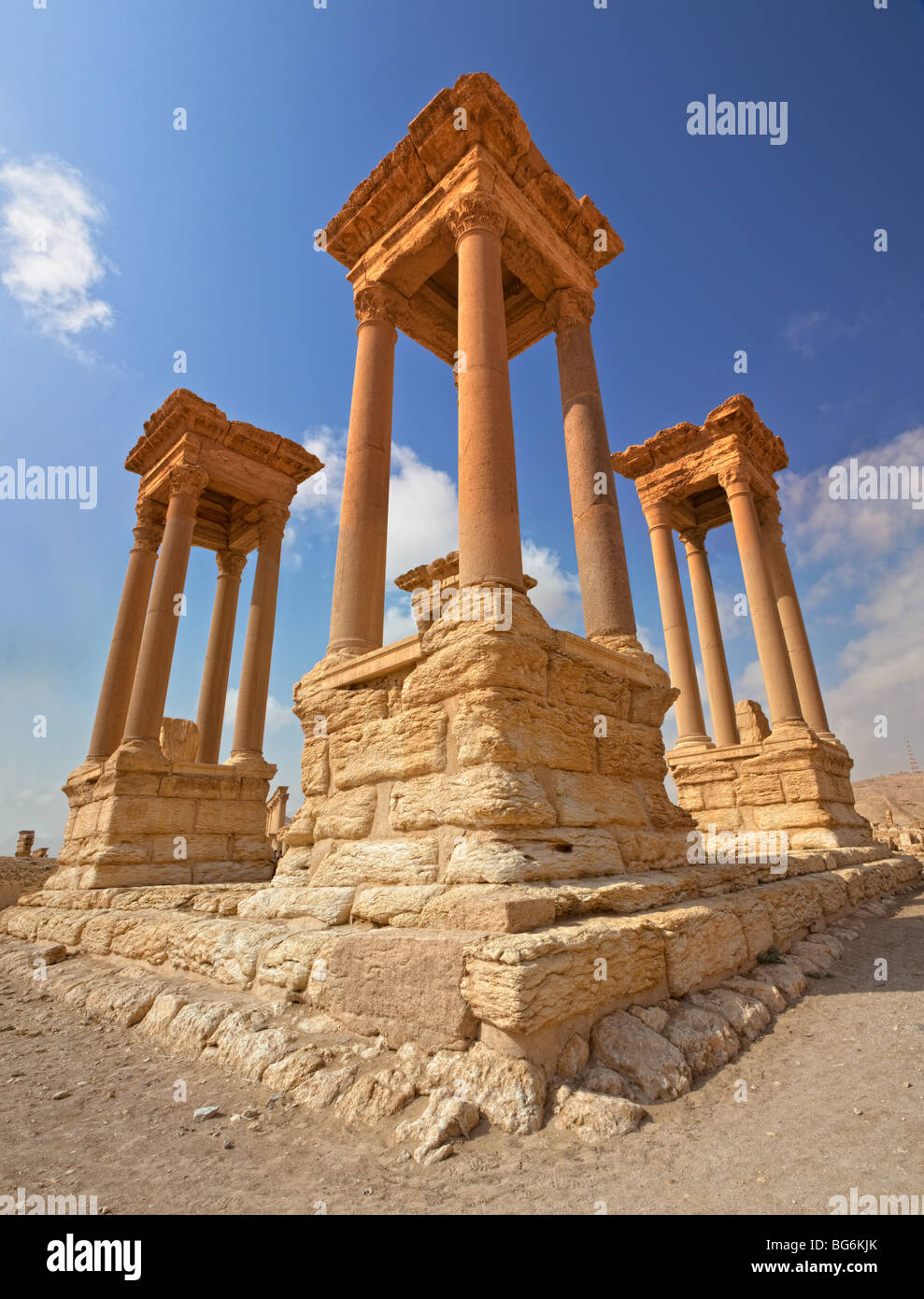 Ancient Roman time town in Palmyra (Tadmor), Syria. Greco-Roman ...