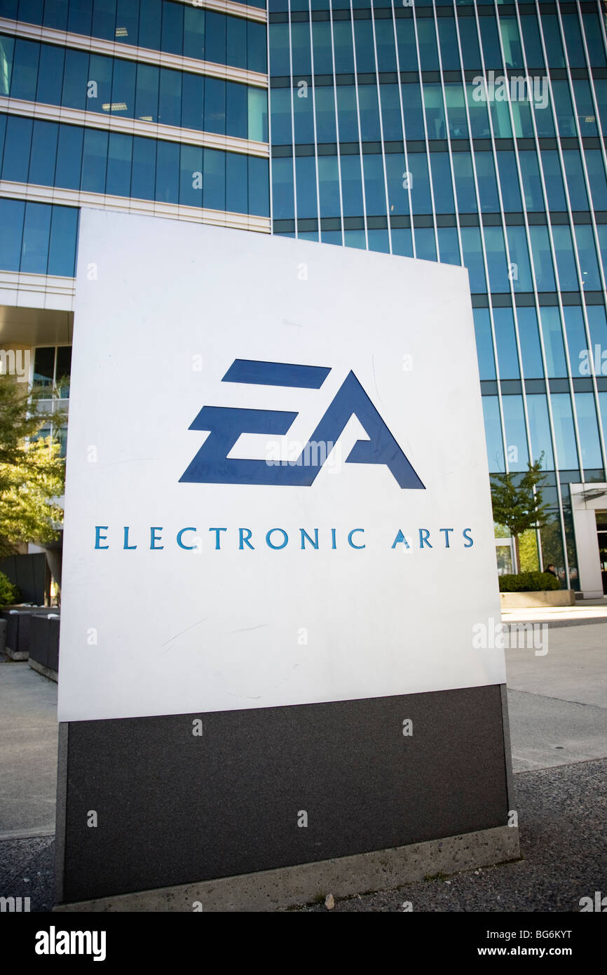 Electronic Arts Sign, Vancouver, British Columbia, Canada Stock Photo