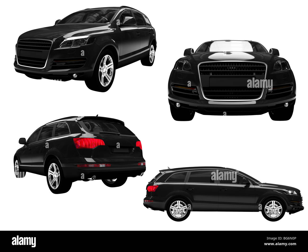 Isolated collection of black car Stock Photo Alamy