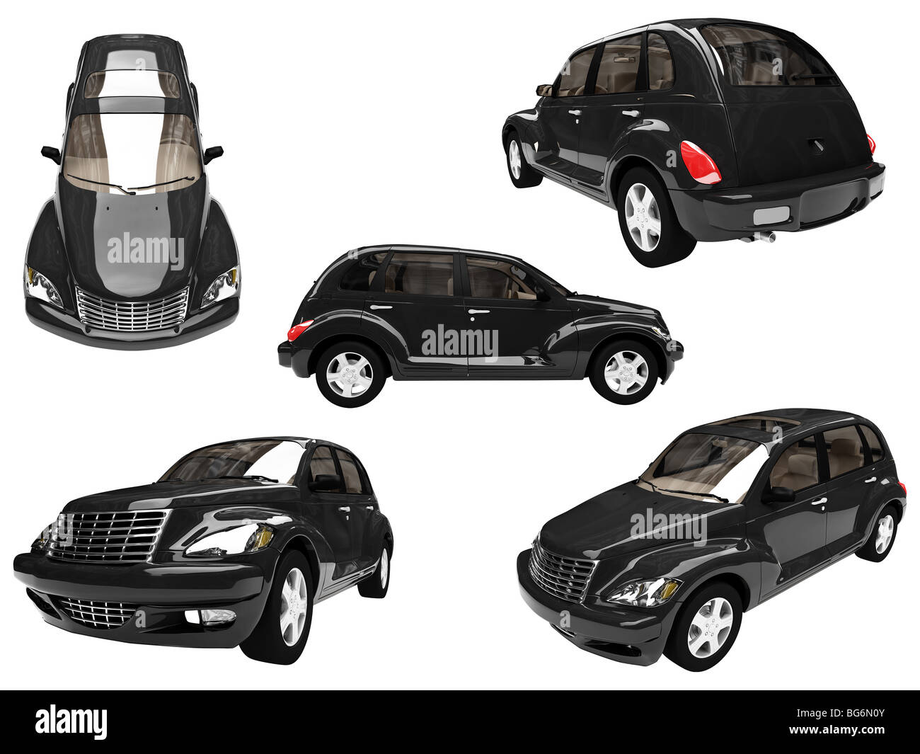Isolated collection of black car Stock Photo Alamy