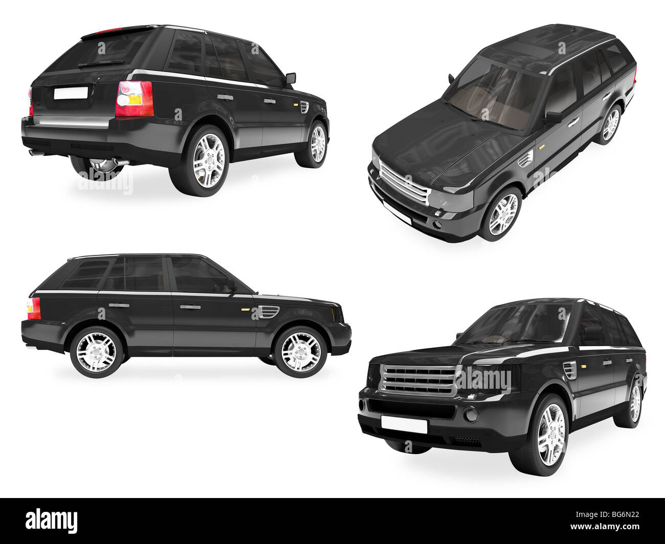 Isolated collection of black car Stock Photo Alamy