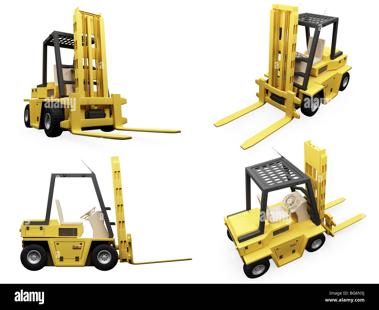 Isolated collection of fork truck Stock Photo Alamy