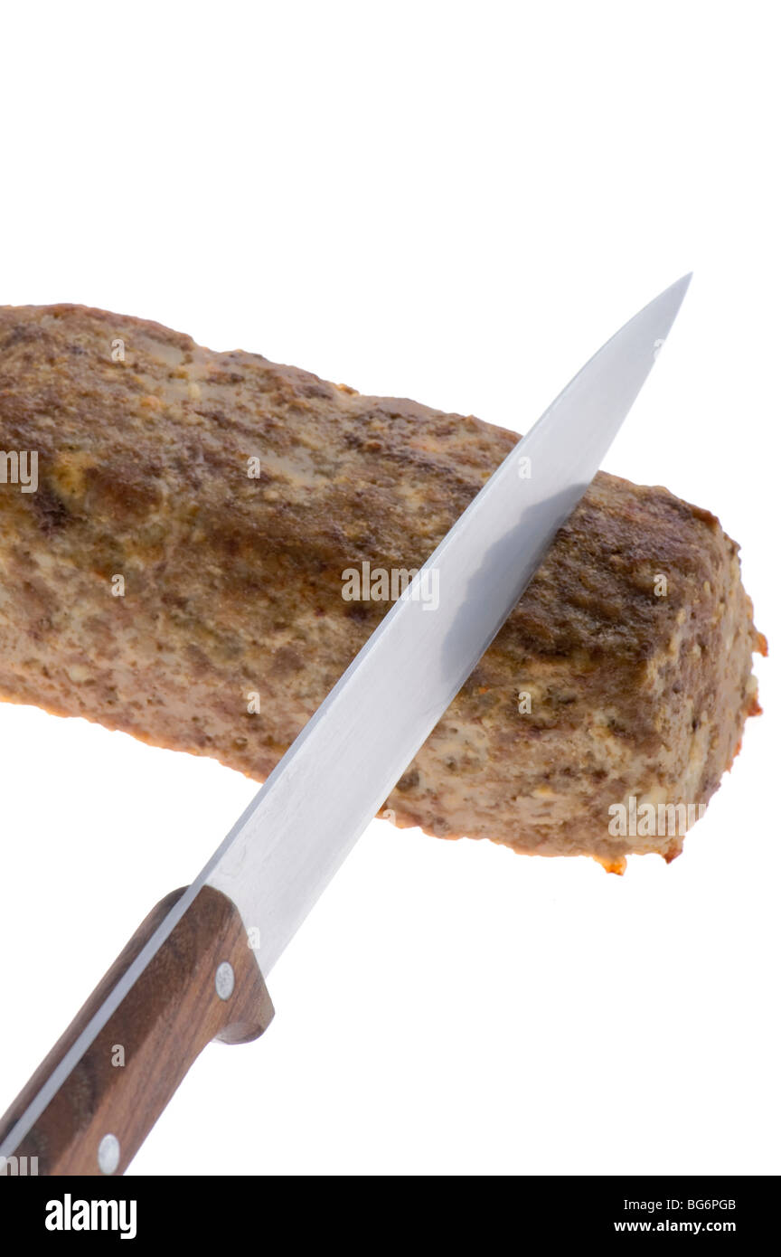 object on white - food pork sausage Stock Photo