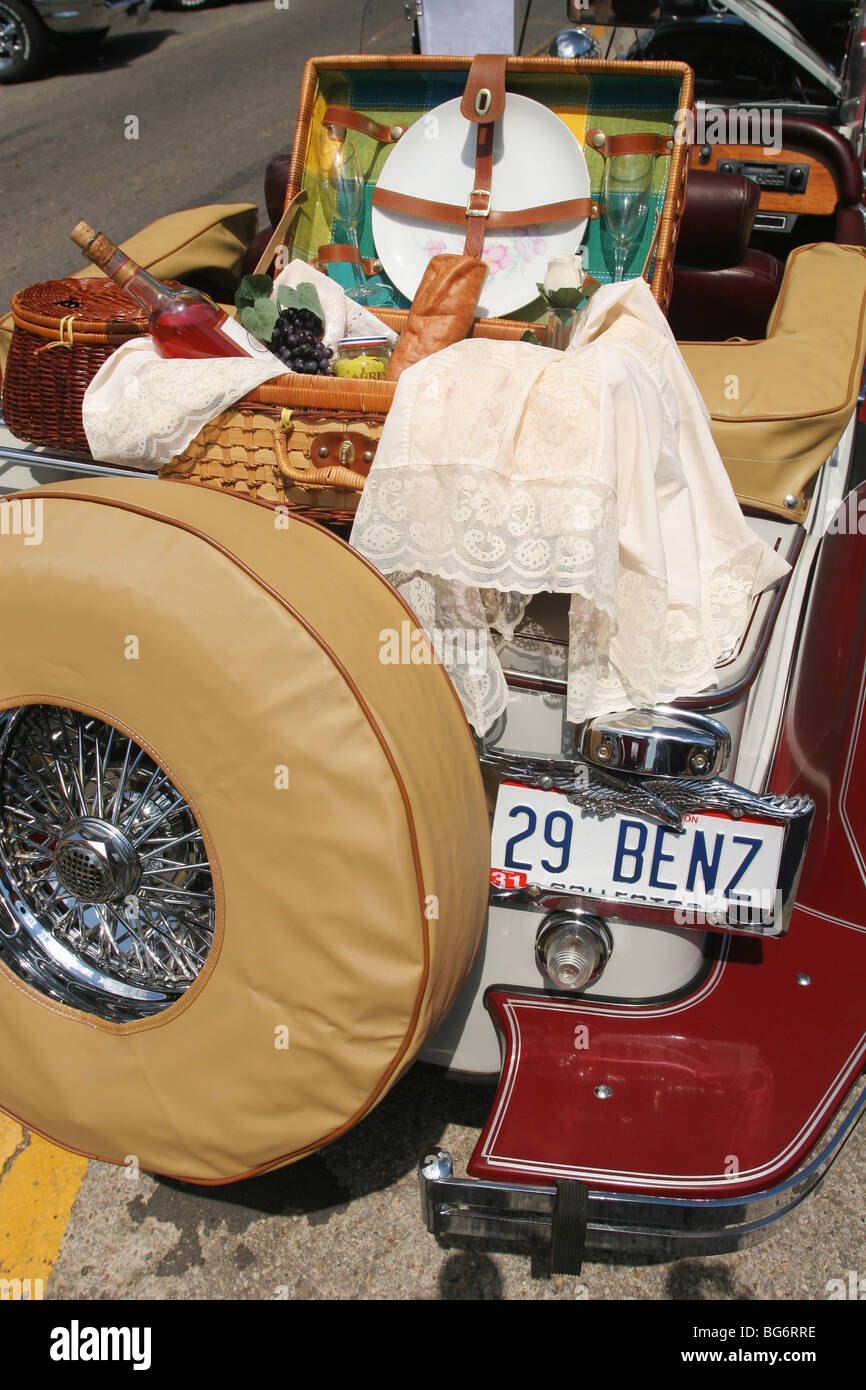 Auto 1929 MercedesBenz with Picnic Basket. At car show at Lebanon
