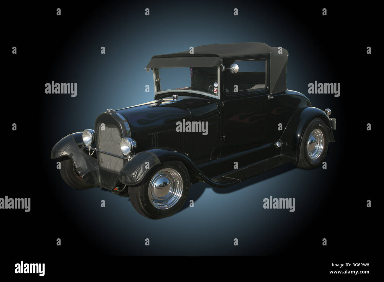 Auto- 1928 Ford Model A Sports Coupe. Customized Hotrod. Stock Photo