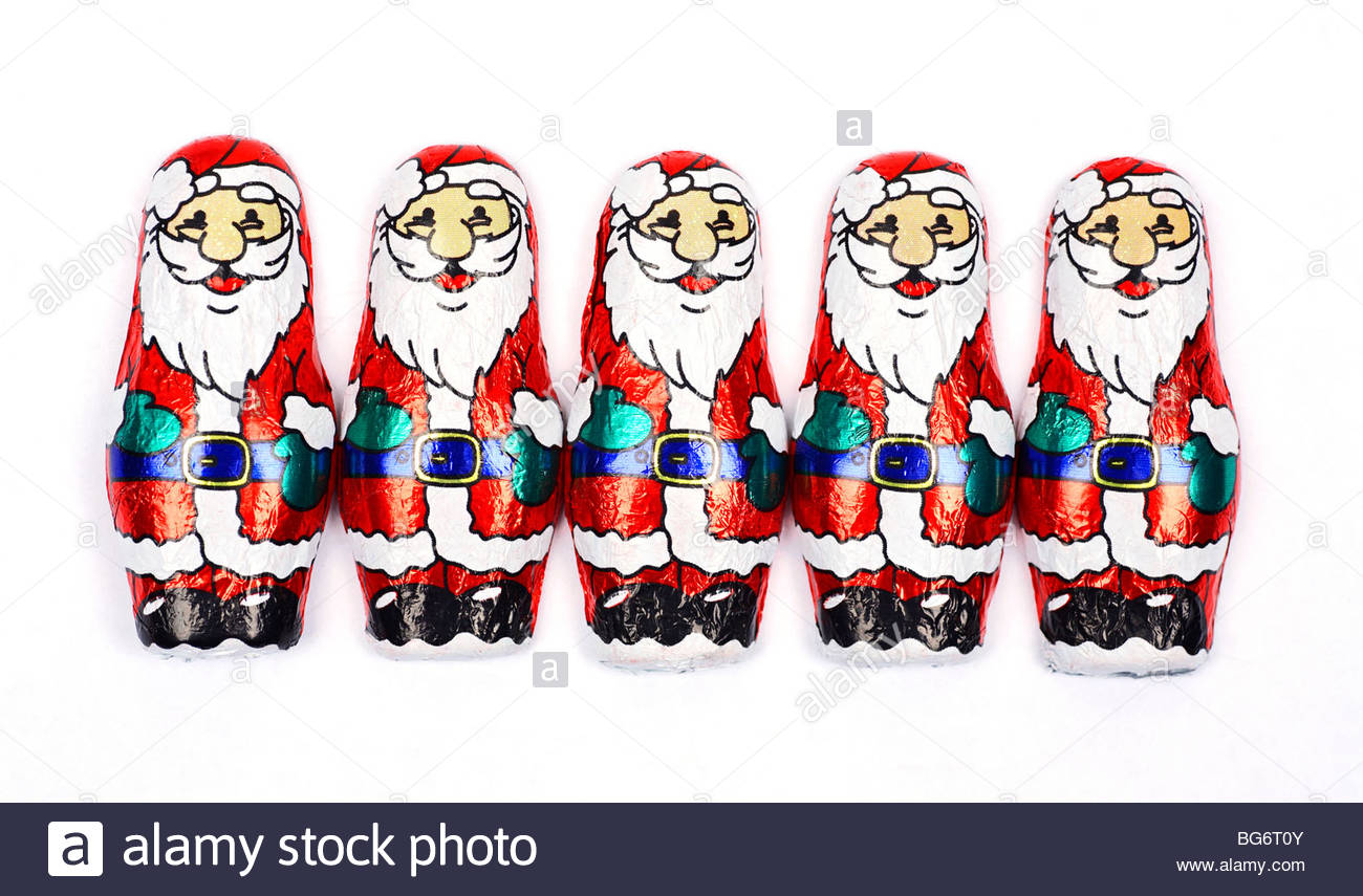 Chocolate Santa Claus sweets Stock Photo