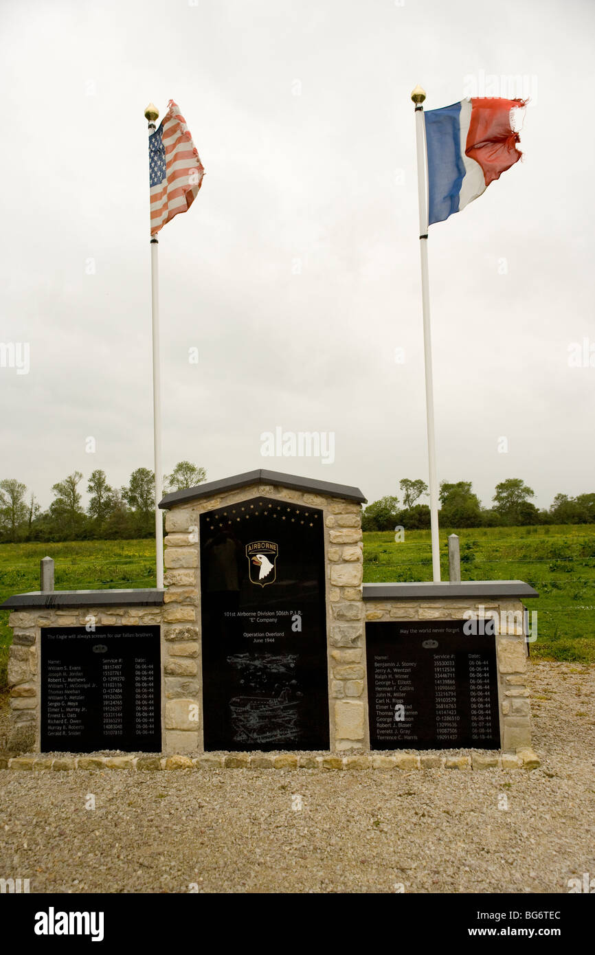 The 101st Airborne Division the Screaming Eagles Memorial to the D day landings near to Utah Beach, Normandy France Stock Photo