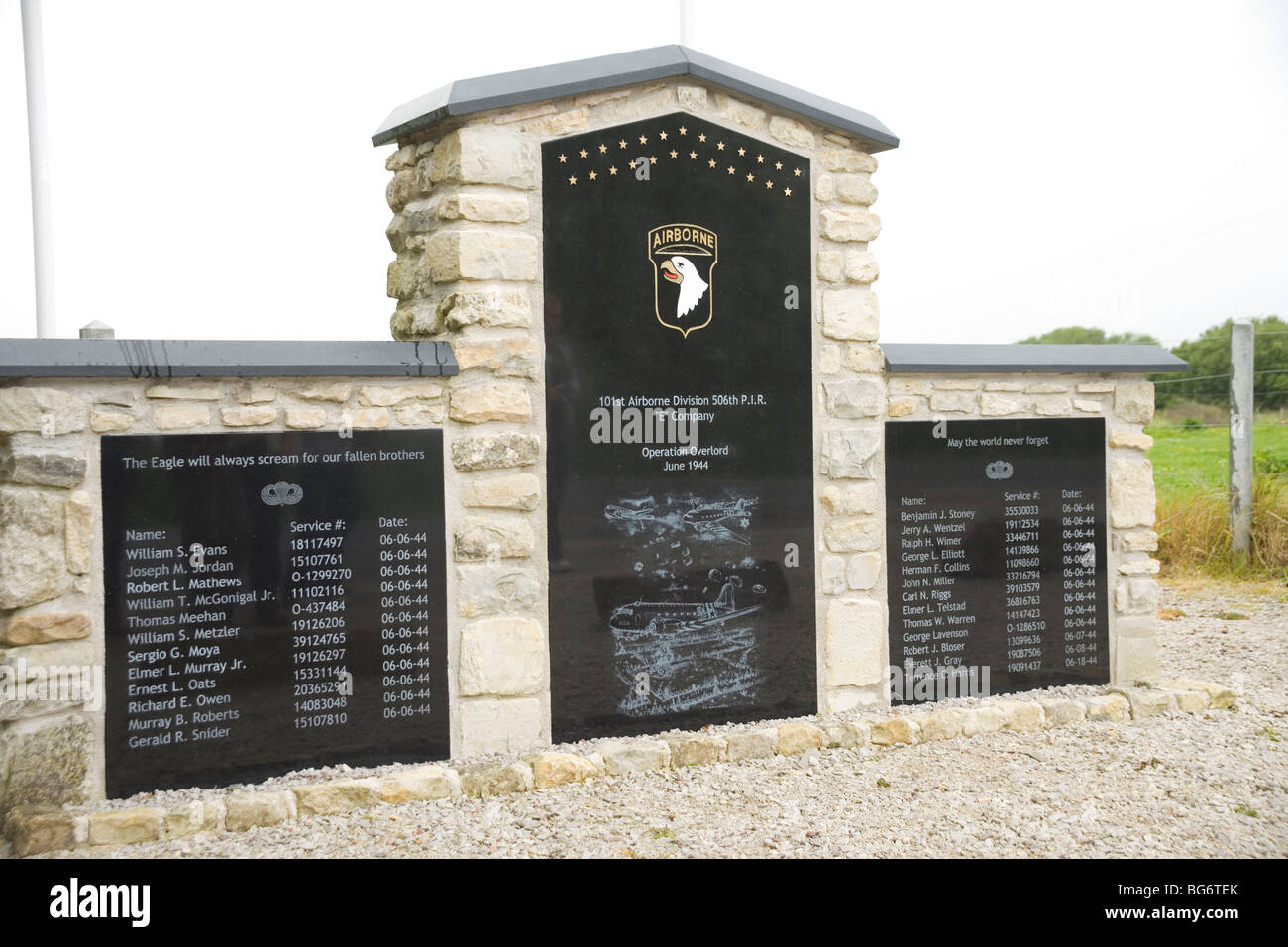 The 101st Airborne Division the Screaming Eagles Memorial to the D day landings near to Utah Beach, Normandy France Stock Photo