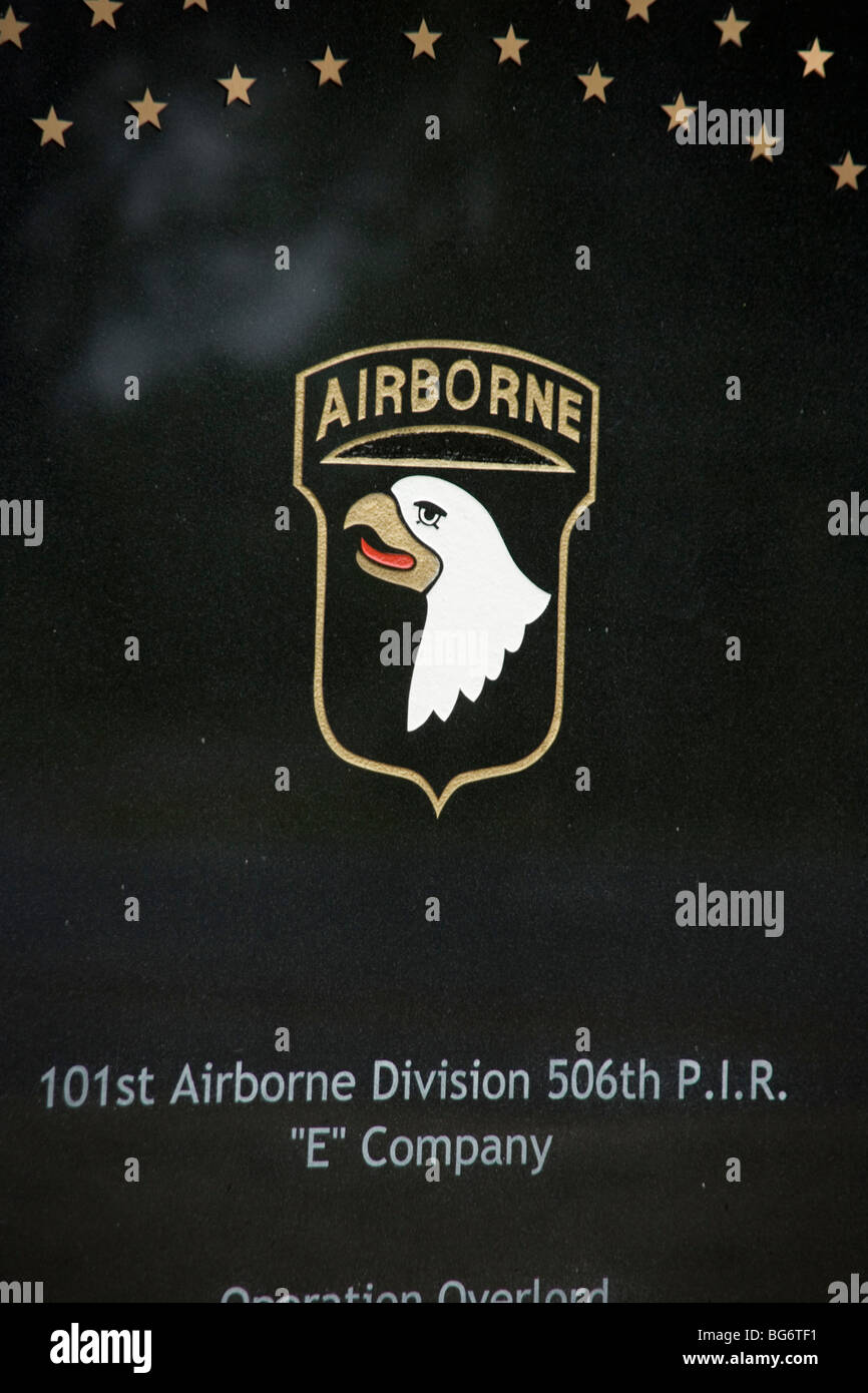 The 101st Airborne Division the Screaming Eagles Memorial to the D day landings near to Utah Beach, Normandy France Stock Photo