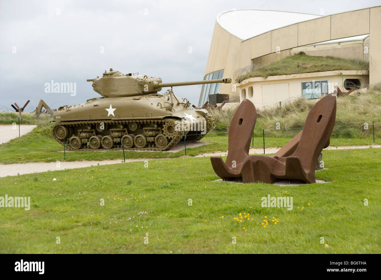The Museum and Sherman tank at Utah Beach scene of landings on D Day 6