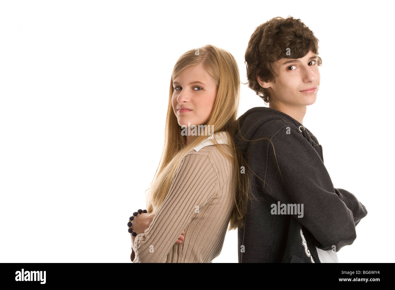 Two girls arms crossed back hires stock photography and images Alamy