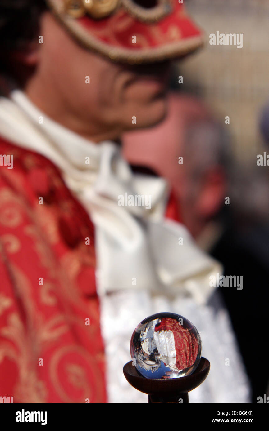 Man wearing a mask in Venice Carnival Stock Photo - Alamy