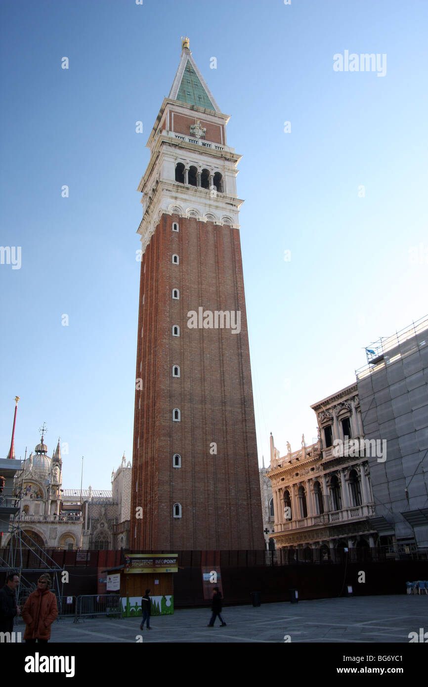 View of St Mark's Campanile bell tower, Venice, Italy Stock Photo