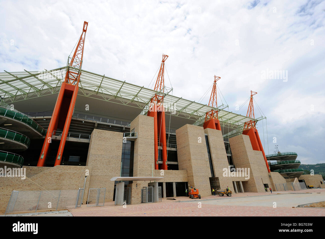 Giraffe Structures at the Mbombela Stadium in Nelspruit , South Africa. One of the host venue for the FIFA World Cup 2010 Stock Photo