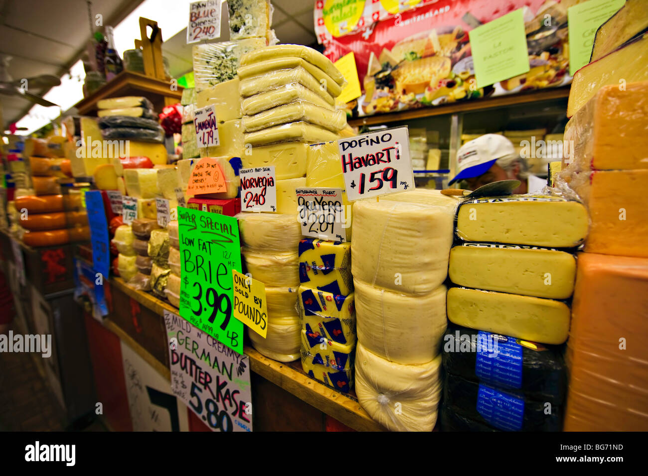 Cheese shop at Kensington Market, Toronto, Ontario, Canada Stock Photo