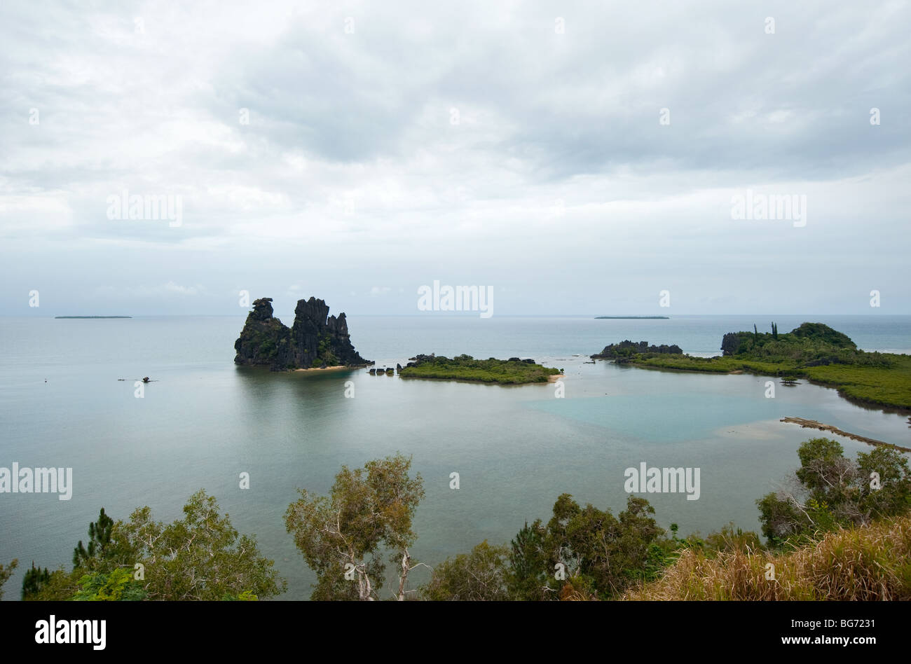 Hienghene The Lindéralique rocks are towering black limestone rocks in the bay of ...