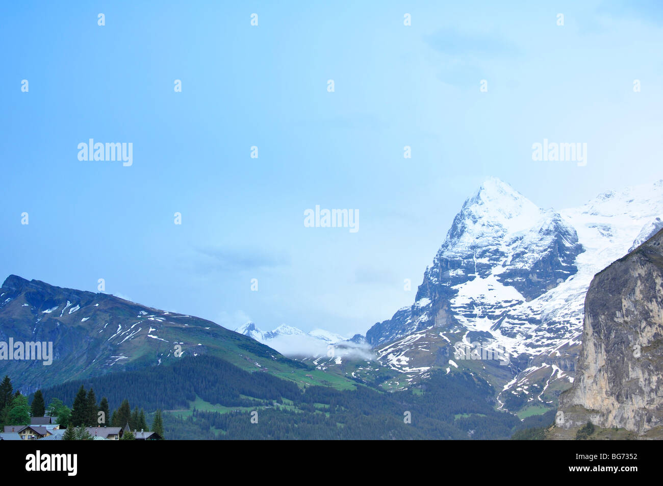 View from Murren, Switzerland Stock Photo
