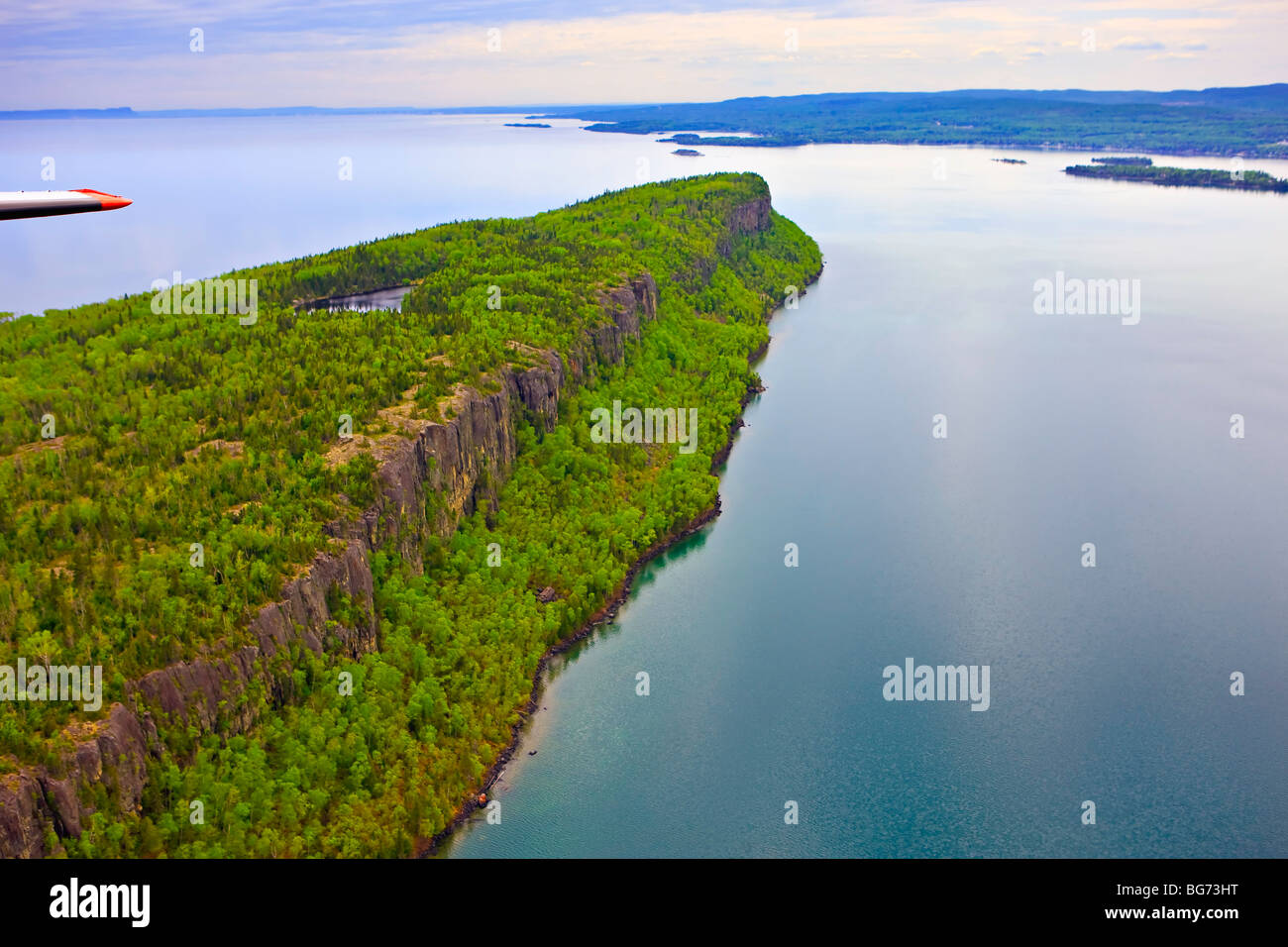 Cliffs along the coastline of Caribou Island, Lake Superior, Ontario, Canada. Stock Photo