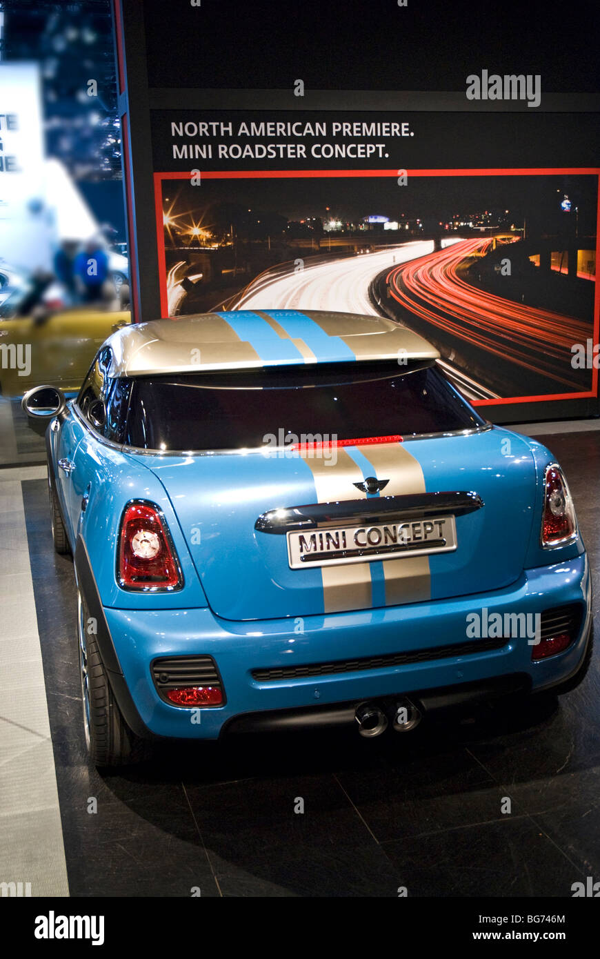The BMW Mini Coupe Concept (N.A. Debut) at the 2009 LA Auto Show in the Los Angeles Convention Center, Los Angeles, California. Stock Photo