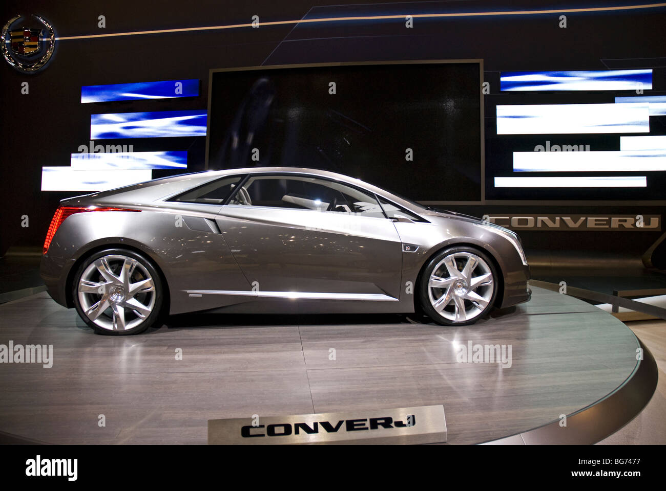 The Cadillac Converj concept car at the 2009 LA Auto Show in the Los Angeles Convention Center, Los Angeles, California. Stock Photo