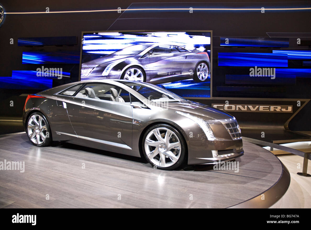 The Cadillac Converj concept car at the 2009 LA Auto Show in the Los Angeles Convention Center, Los Angeles, California. Stock Photo