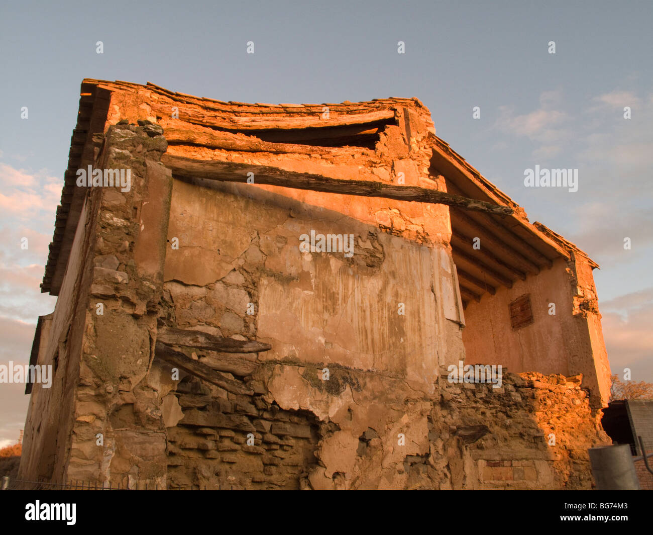 Ruined collapsed rural house, Spain Stock Photo