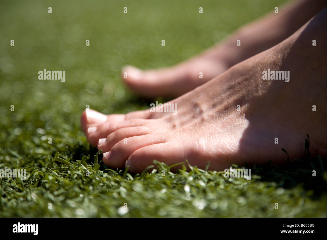 Bare Feet on Astro Turf Stock Photo Alamy