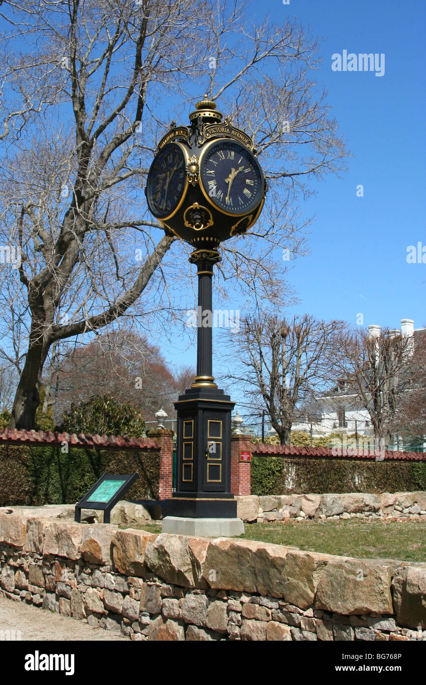 USA, Rhode Island, Newport The Illustration Museum Clock, Stock Photo