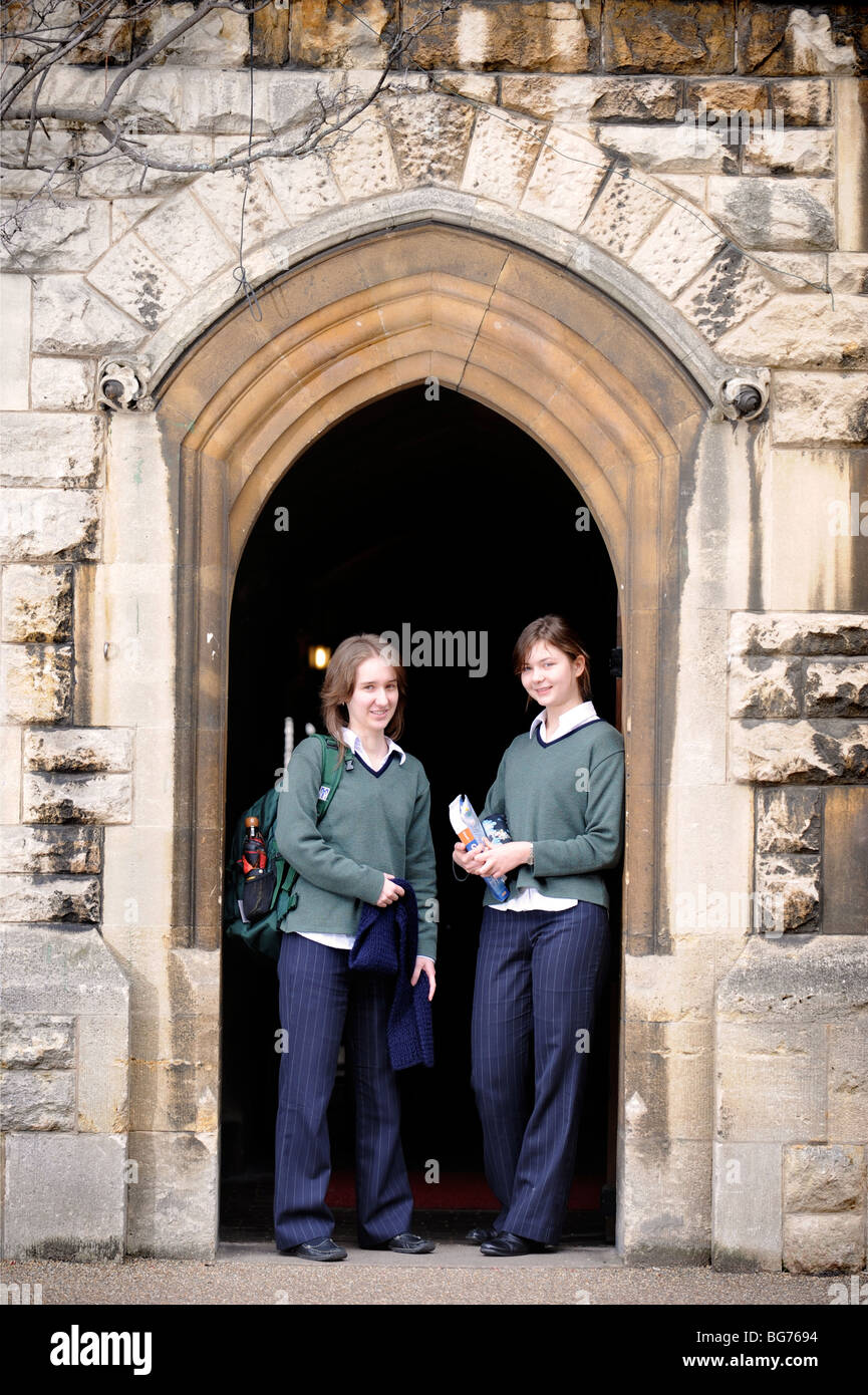 Two girls at Cheltenham Ladies' College Gloucestershire UK Stock Photo