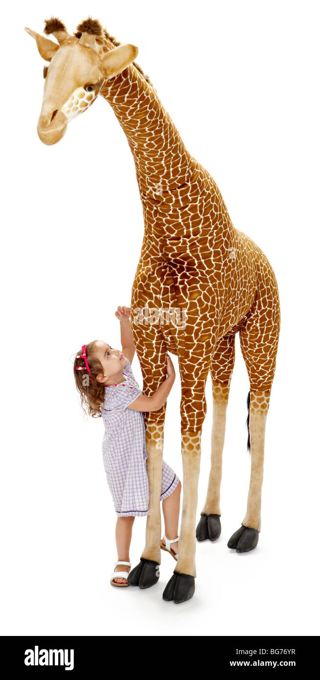 Large toy Giraffe Hannah Stock Photo