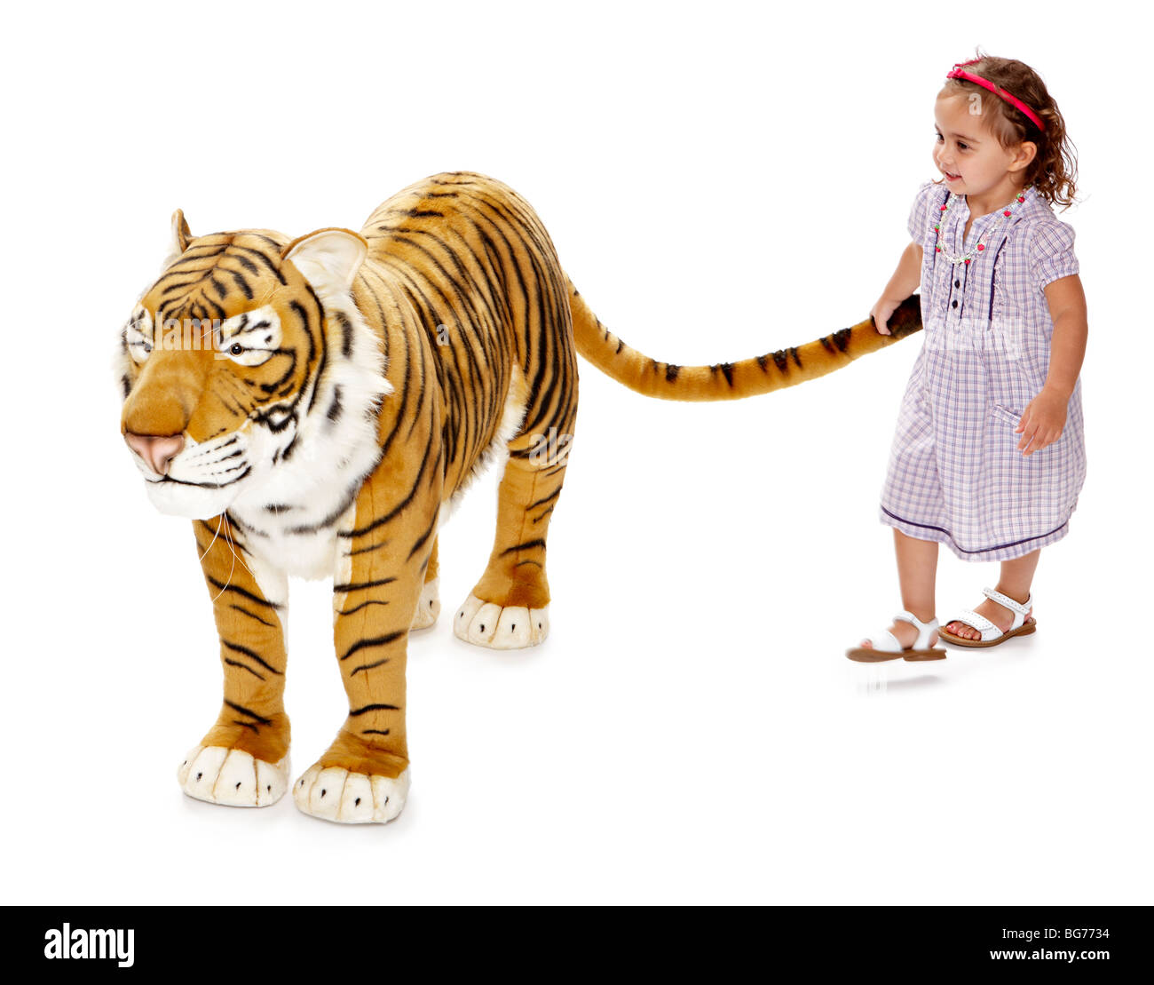 Large Toy Tiger Hannah Stock Photo