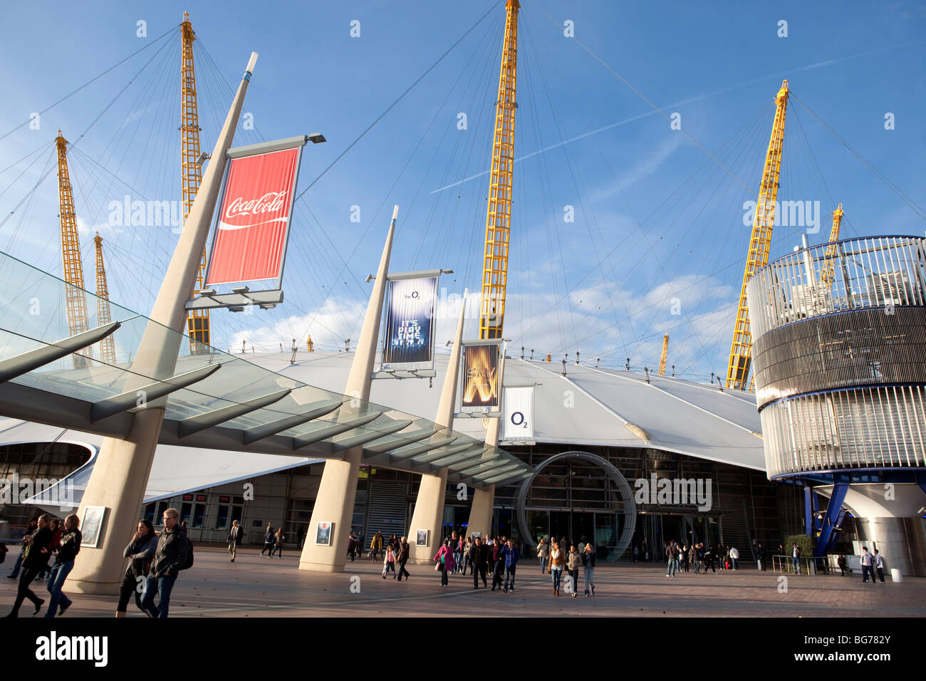 O2 Arena entrance in Greenwich, London Stock Photo